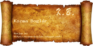 Kozma Boglár névjegykártya